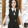 2 Piece Set Women Business Suits with Vest +Skirt and Top Sets Black Vest & Waistcoat Ladies Office Uniform Designs Plus Size