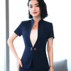 2022 Fashion stand collar women blazer summer Business formal short sleeve slim jackets office ladies plus size work wear