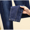 2022 Autumn Stretch Slim Pencil Pants Trousers Women's Jeans High Waist Patch Work Full Length Mujer Plus Size Drak Blue