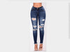 2022 Women Jeans  Stretch Skinny Ripped Hole Denim Female Slim High Waist Pencil Trousers Elegant Lady Button Bottom