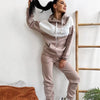 2023 early spring pure cotton sports and leisure splicing sweater set women's hat two-piece set