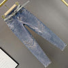 2022 Spring Autumn Heavy Industry Rhinestone Skinny Jeans Women Elastic High Waist Nine Points Pants Womens Denim Overalls