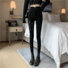 2022 spring autumn elastic zipper leggings large size pants trousers slim pants black feet pants women's pencil pants KZ539