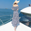 2022 summer Bohemian long skirt one shoulder seaside resort sanya beach skirt dress in Bali