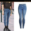 AM093 Women Jeans Street Style Skinny Sexy Ladies Chic Youth Star Pattern Embroidery Distressed Zipper Button Denim Pencil Pants