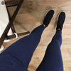 BIVIGAOS Spring Autumn Classic Basic Style Sand Wash Jeans Leggings Women Elastic Snowflake Denim Pencil Pants Skinny Jeggings