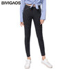 BIVIGAOS Spring Autumn Classic Basic Style Sand Wash Jeans Leggings Women Elastic Snowflake Denim Pencil Pants Skinny Jeggings