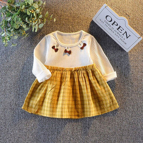 Baby Girl clothes spring plaid long sleeve dresses for newborn babies clothing infant baby girls birthday party princess dress