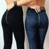 Back Zipper Blue Women High Waist Trousers Sexy Pencil Stretch Denim Jeans Skinny High Waist Pants Drop Shipping Female #T1G