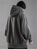 Black Harajuku Loose Hoodie Hip Hop Sweatshirt Hood Baggy Deep Style Streetwear Techwear Long Sleeve Gray Men Hoodies