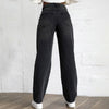 Black Ripped Straight Leg Pants Popular Mom Boyfriend Causal Baggy Pants Cargo Pants Women Jeans Woman High Waist Stretch Jeans