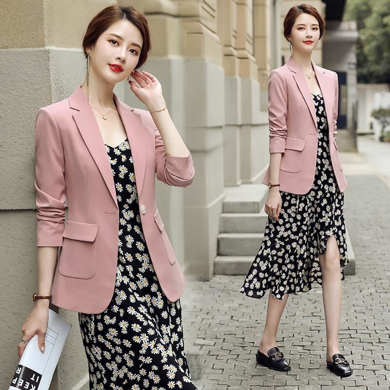 CRAZY GRID Women Work Casual Blazer Jacket Professional Business Blazer  with Lined Ladies Buttons Long Sleeve Trendy Suit Jacket S Beige Cream at   Women's Clothing store