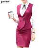 Business Interview Suit Women Formal Slim Vest and Skirt Set Office Ladies Work Uniforms