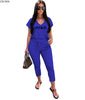 CM.YAYA summer Women overit letter v-neck tee top pencil jogger sweatpants suit two piece set sport matching set outfit