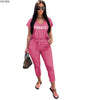 CM.YAYA summer Women overit letter v-neck tee top pencil jogger sweatpants suit two piece set sport matching set outfit