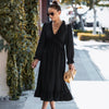 Casual Polka-Dot Woman Dress Women Boho Loose Long Sleeve Midi Dress Spring Elegant Ladies V Neck Long Dresses Vintage Sundress