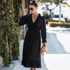 Casual Polka-Dot Woman Dress Women Boho Loose Long Sleeve Midi Dress Spring Elegant Ladies V Neck Long Dresses Vintage Sundress