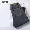 Dark gray  stretch jeans women's 2022 autumn and winter high waist slim stretch jeans all-match pants