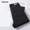 Dark gray  stretch jeans women's 2022 autumn and winter high waist slim stretch jeans all-match pants