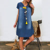 Dresses For women summer 2022 Women's Summer Casual Denim Party Short Sleeve Swing Dress summer plus size beach dress#35