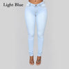 Elastic Slim Jeans Women 2022 Spring Sexy Girls Denim Pants Long Trouser Female High Waist Clothing Solid Zipper Woman