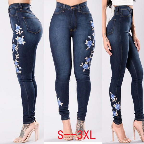 Embroidered 2022 High Waist Jeans jeans women's trousers Pencil Pants models feet pants women's jeans Plus Size