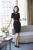 Female Skirt Suits for Women Business Suits Black Blazer and Jacket Sets Office Ladies Work Wear Clothes with Scarf