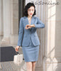 Formal Professional Women Business Suits with Skirt and Tops Autumn Winter Ladies Office Uniform Styles Blazers Set Elegant Pink