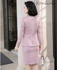 Formal Professional Women Business Suits with Skirt and Tops Autumn Winter Ladies Office Uniform Styles Blazers Set Elegant Pink