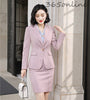 Formal Professional Women Business Suits with Skirt and Tops Autumn Winter Ladies Office Uniform Styles Blazers Set Elegant Pink