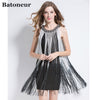 Great Gatsby Ombre Metal Chain Halter Black 1920s Fringe Flapper Charleston Dress Robe Sexy Party Bodycon Club Dress Vestid