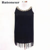 Great Gatsby Ombre Metal Chain Halter Black 1920s Fringe Flapper Charleston Dress Robe Sexy Party Bodycon Club Dress Vestid