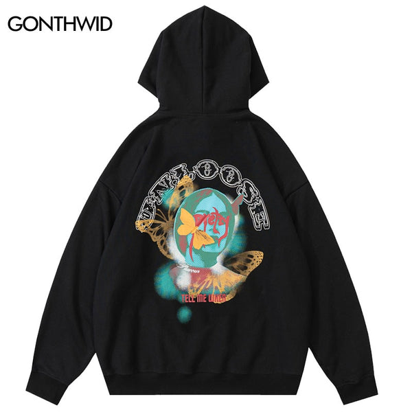 Hip Hop Hoodie Sweatshirt Y2K Graphic Print Punk Gothic Hooded Harajuku Casual Cotton Loose Pullover Streetwear Couple