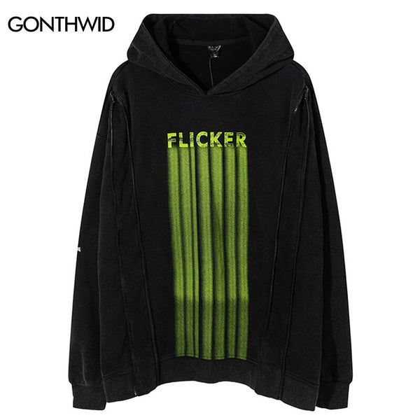 Hip Hop Men Hoodie Sweatshirt Y2K Grunge Letter Print Zipper Pullover Hooded 2023 Harajuku Punk Gothic Casual Cotton Loose Tops