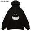 Hip Hop Sweatshirt Hoodie Streetwear Harajuku Embroidery Bear Letter Half Zip Up Fleece Pullover Hooded Casual Tops Y2K