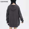 Hoodie Streetwear Sweatshirt Hip Hop Skull Skeleton Letter Print Punk Gothic Pullover Hooded 2023 Harajuku Loose Hoodies