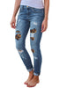 women's ripped leopard print jeans stretch Skinny denim pencil pants Street casual hipster jeans S-2XL