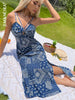 JIM & NORA Sexy Summer Beach Vestidos Women Spaghetti Strap Backless Bohemian Dress Floral Print Midi Split Dresses Hot