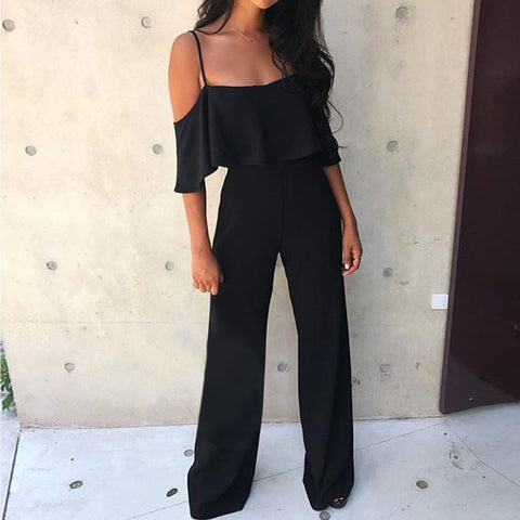 Jumpsuit Summer Women Long 2022 New Brand Hollow Out Bodysuits Sexy Clubwear Wide Legs Pants Elegant Jumpsuit combinai F#J08