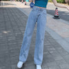 Korean Cute Straight Jeans Woman High Waist Blue Loose Mom Jeans Woman 2022 Streetwear Wide Denim y2k Pants Trousers Cowboy