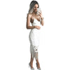 Women Sexy Backless Lace Midi Dress Summer Halter V Neck Tassel Fringe Dresses Ladies Spaghetti Strap Lace up Dress