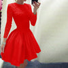 Autumn Winter Sexy Lace Dress Women O-neck Long Sleeve Zipper Red Black White Dresses 2022 Ladies Elegant Bodycon Dress