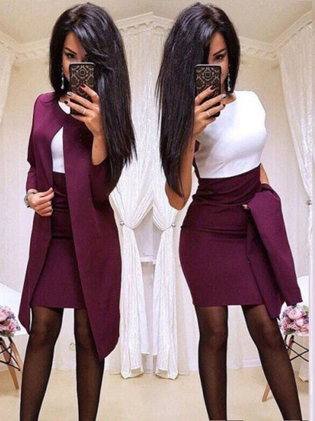 Markdown autumn Winter Women'S Suit With A Skirt Occupation Women'S Office Suit Solid Color Suit With Skirt For Women