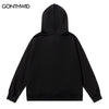 Men Punk Gothic Hooded Sweatshirt Hoodie Hip Hop Skull Skeleton Letter Print Pullover Hoodies 2023 Harajuku Casual Loose Hoodie