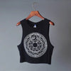New Womens Tanks Loose Gothic Symbols Moon Sun Printing Crop Top Cropped Top Sleeveless Camis Tank Top