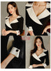 OL Professional Suit Garment Female 3/4 Sleeve Notched Office Cloth Women's Spring Midi Pencil Work Dress