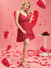 Plus Size 4XL Red Midi Dress Women Summer 2023 Spaghetti Strap Sleeveless Heart Print Curvy Sexy Oversized Casual Party Dreses