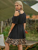 Plus Size Leopard Print Midi Dress Women One Shoulder 2023 Summer Elegant Oversized 4XL Casual Dresses Large Clothing