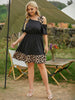 Plus Size Leopard Print Midi Dress Women One Shoulder 2023 Summer Elegant Oversized 4XL Casual Dresses Large Clothing