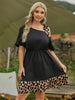 Plus Size Leopard Print Midi Dress Women One Shoulder 2023 Summer Elegant Oversized 4XL Casual Dresses Large Clothing